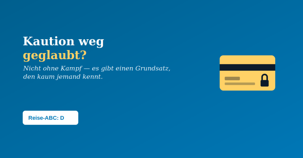 Mietwagenkaution Rückzahlung Frist – Illustration einer gesperrten Kreditkarte mit Schloss-Symbol
