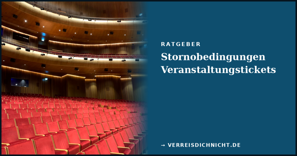 Veranstaltung abgesagt Erstattung – leerer Konzertsaal mit roten Sitzreihen