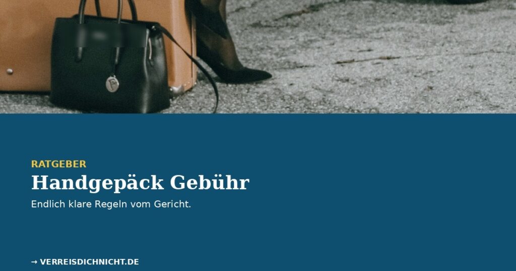 Handgepäck Gebühr – Reisende mit Koffer und Handtasche vor einem Kleinflugzeug